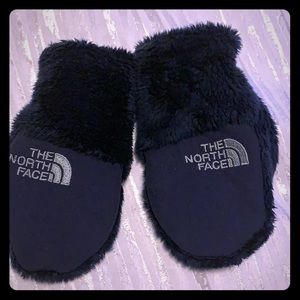 Infant navy North Face Mittens
